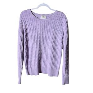 St Johns Bay Womens Cable Knit Sweater XL Preppy Academia Tennis Prep Pastel